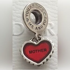 Pandora You And Me Dangle Heart Charm ALE 925. Mother